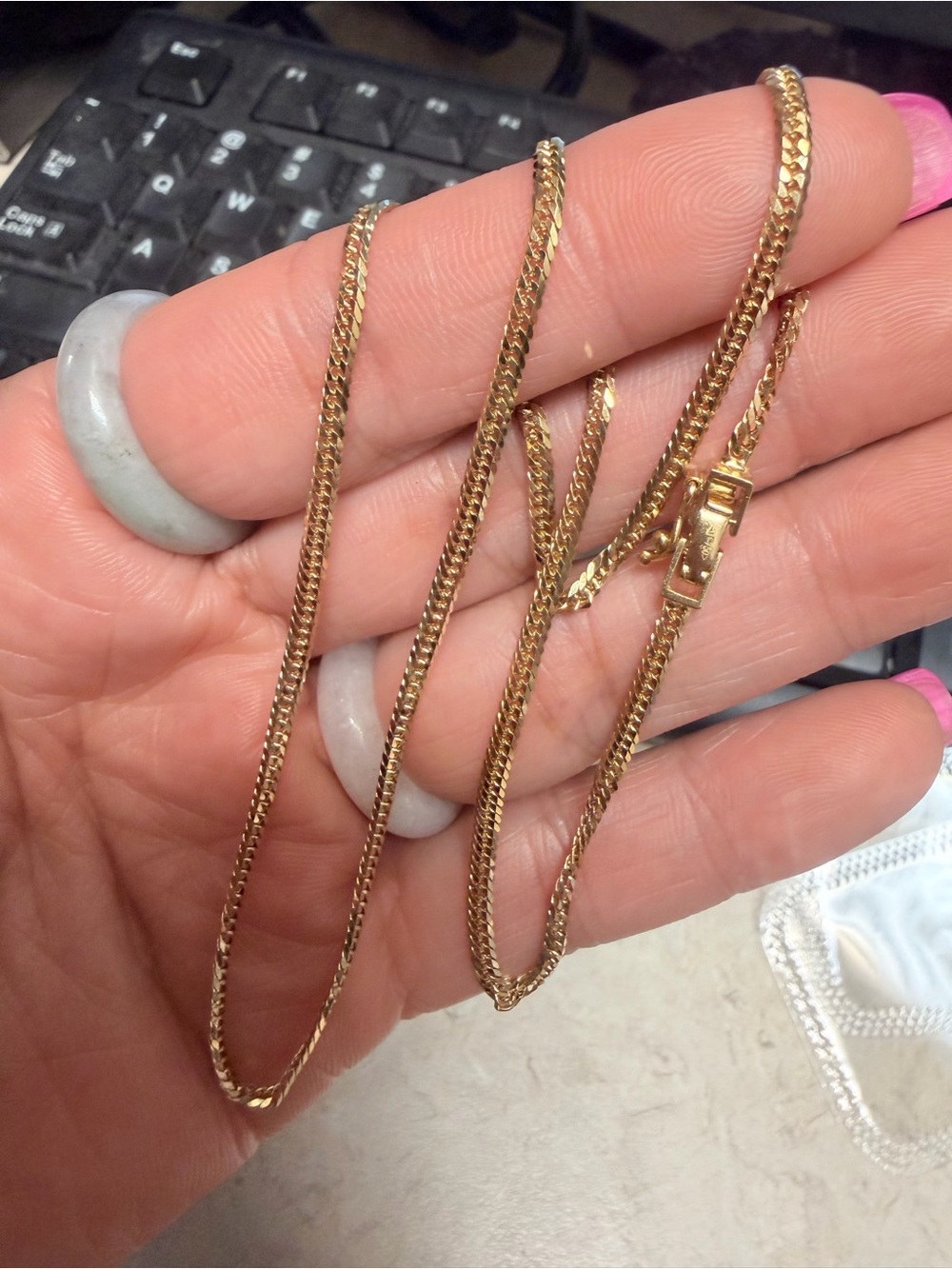 Necklace KIHEI 10 Cut K18 Japan Solid Gold / 18 inches / 7.72g